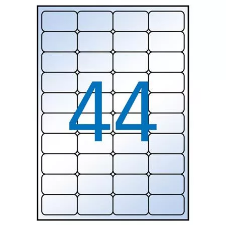 Etikett, 48,5x25,4 mm, poliészter, kerekített sarkú, APLI, átlátszó, 440 etikett/csomag (LCA10050)