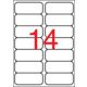Etikett, 99,1x38,1 mm, poliészter, kerekített sarkú, APLI, átlátszó, 140 etikett/csomag (LCA10052)