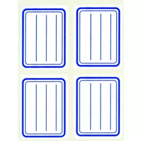   Füzetcímke, kék szegélyes, vonalas, 38x50 mm, 20 db, APLI (LCA10195)