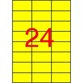   Etikett, 70x37 mm, színes, APLI, sárga, 2400 etikett/csomag (LCA11834)