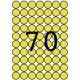 Etikett, 19 mm kör, színes, A5 hordozón, APLI, sárga, 560 etikett/csomag (LCA12103)
