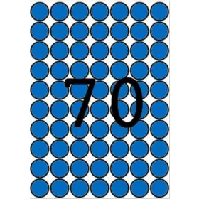   Etikett, 19 mm kör, színes, A5 hordozón, APLI, kék, 560 etikett/csomag (LCA12104)