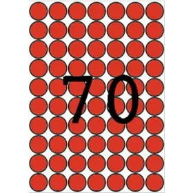   Etikett, 19 mm kör, színes, A5 hordozón, APLI, piros, 560 etikett/csomag (LCA12105)