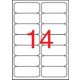 Etikett, 99,1x38,1 mm, poliészter, időjárásálló, kerekített sarkú, fehér, APLI, 280 etikett/csomag (LCA12113)