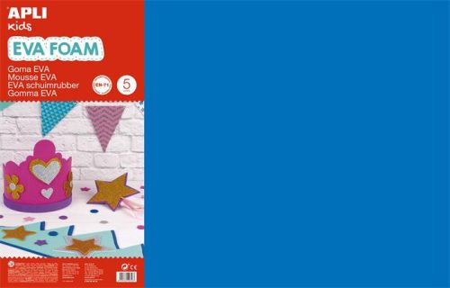 Moosgumi, 400x600 mm, APLI Kids Eva Sheets, kék (LCA12763)