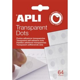   Ragasztókorong, eltávolítható, APLI Transparent Dots, átlátszó (LCA12871)