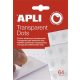 Ragasztókorong, eltávolítható, APLI Transparent Dots, átlátszó (LCA12871)
