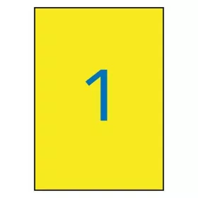   Etikett, 210x297 mm, poliészter, időjárásálló, APLI, sárga, 20 etikett/csomag (LCA12877)