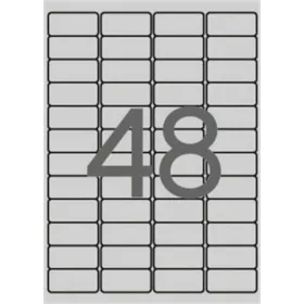   Etikett, 45,7x21,2 mm, poliészter, időjárásálló, kerekített sarkú, APLI, ezüst, 4800 etikett/csomag (LCA12973)