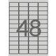 Etikett, 45,7x21,2 mm, poliészter, időjárásálló, kerekített sarkú, APLI, ezüst, 4800 etikett/csomag (LCA12973)