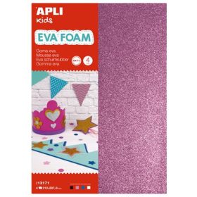   Moosgumi, 210x297 mm, A4, glitteres, APLI Kids Eva Sheets, vegyes színek (LCA13171)
