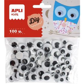   Öntapadó mozgó szem, kör, APLI Creative, fekete-fehér (LCA13263)