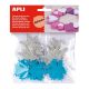 Moosgumi, öntapadó, hópihe, glitteres, APLI Creative Eva Sheets, kék és ezüst színek (LCA13488)