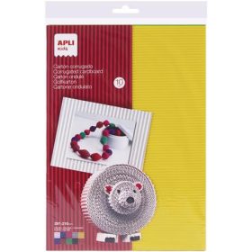   Hullámkarton, 297x210 mm, 10 ív, APLI Kids, vegyes színek (LCA13826)