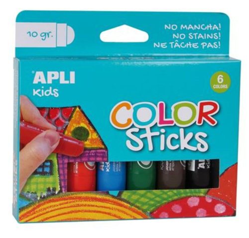 Tempera kréta készlet, APLI Kids Color Sticks, 6 különböző szín (LCA14227)