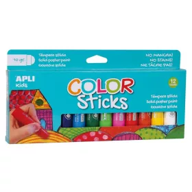   Tempera kréta készlet, APLI Kids Color Sticks, 12 különböző szín (LCA14228)