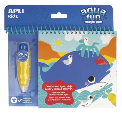 Színezőfüzet, vízbázisú, APLI Kids Aqua Fun, tengeri állatok (LCA17148)