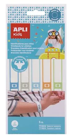 Azonosító karszalag, kézzel írható, tyvek, 5 db, APLI Kids (LCA17802)