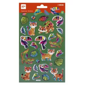   Matrica, fémes hatású, APLI Kids Stickers, dzsungel (LCA18046)