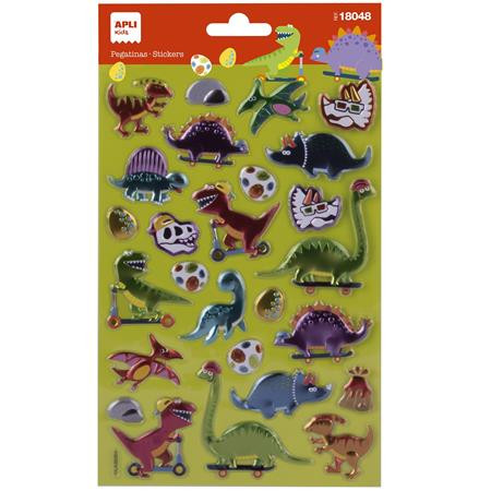 Matrica, fémes hatású, APLI Kids Stickers, dínó (LCA18048)