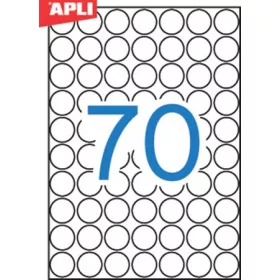   Etikett, 19 mm kör, fehér, A5 hordozón, APLI, 1050 etikett/csomag (LCA1853)