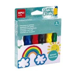   Tempera készlet, ecsetvégű tubusban, APLI Kids Paint&Fun, 6 különböző szín (LCA19415)