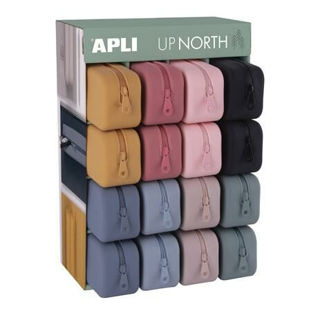 Tolltartó display, cipzáras, szilikon, APLI Up North, vegyes színek (LCA19498)