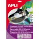 Etikett, CD/DVD, A4, matt, eltávolítható, APLI (LCA2001)
