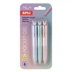   Mini zseléstoll, 0,5 mm, nyomógombos, APLI Pocket Gel, vegyes pasztell színek (LCA20499)