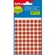 Etikett, 10 mm kör, kézzel írható, színes, APLI, piros, 315 etikett/csomag (LCA2053)