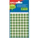 Etikett, 10 mm kör, kézzel írható, színes, APLI, zöld, 315 etikett/csomag (LCA2054)