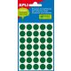Etikett, 13 mm kör, kézzel írható, színes, APLI, zöld 175 etikett/csomag (LCA2058)