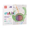 Filctoll készlet, 3,6 mm, kimosható, metálfényű, APLI Kids Metallic, 18 különböző szín (LCA20627)