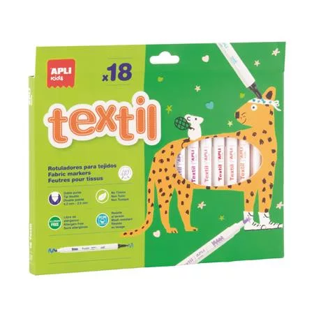 Textilfilc, 2,5-4,2 mm, kétvégű, APLI Kids Textile, 18 különböző szín (LCA20628)