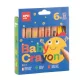 Színes ceruza készlet, vastag, hegyezővel, 3 az 1-ben, APLI Kids Baby Crayon, 6 különböző szín (LCA20635)