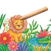 Színes ceruza készlet, vastag, hegyezővel, 3 az 1-ben, APLI Kids Baby Crayon, 6 különböző szín (LCA20635)