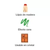 Színes ceruza készlet, vastag, hegyezővel, 3 az 1-ben, APLI Kids Baby Crayon, 6 különböző szín (LCA20635)