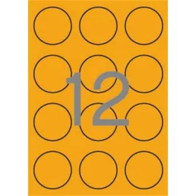   Etikett, 60 mm kör, színes, APLI, neon narancs, 240 etikett/csomag (LCA2867)
