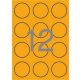 Etikett, 60 mm kör, színes, APLI, neon narancs, 240 etikett/csomag (LCA2867)