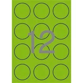   Etikett, 60 mm kör, színes, APLI, neon zöld, 240 etikett/csomag (LCA2869)