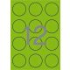 Etikett, 60 mm kör, színes, APLI, neon zöld, 240 etikett/csomag (LCA2869)