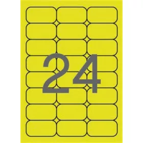   Etikett, 64x33,9 mm, színes, kerekített sarkú, APLI, neon sárga, 480 etikett/csomag (LCA2870)