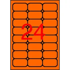   Etikett, 64x33,9 mm, színes, kerekített sarkú, APLI, neon narancs, 480 etikett/csomag (LCA2871)