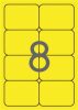 Etikett, 99,1x67,7 mm, színes, kerekített sarkú, APLI, neon sárga, 160 etikett/csomag (LCA2874)