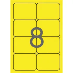   Etikett, 99,1x67,7 mm, színes, kerekített sarkú, APLI, neon sárga, 160 etikett/csomag (LCA2874)
