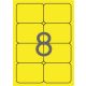 Etikett, 99,1x67,7 mm, színes, kerekített sarkú, APLI, neon sárga, 160 etikett/csomag (LCA2874)