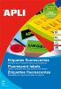 Etikett, 210x297 mm, színes, APLI, neon sárga, 20 etikett/csomag (LCA2878)