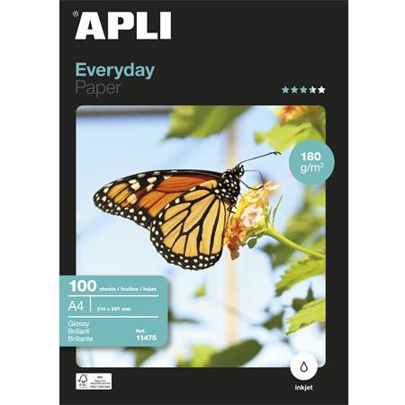 Fotópapír, tintasugaras, A4, 180 g, fényes, APLI Everyday (LEAA11475)