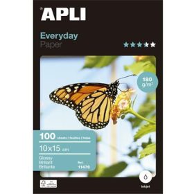   Fotópapír, tintasugaras, 10x15 cm, 180 g, fényes, APLI Everyday (LEAA11476)
