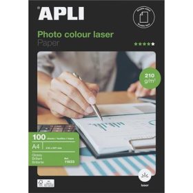   Fotópapír, lézer, A4, 210 g, fényes, kétoldalas, APLI Premium Laser (LEAA11833)